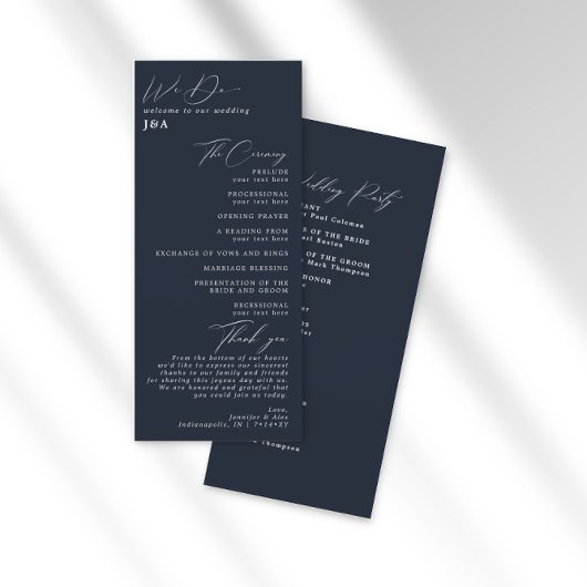 Eenvoudig minimalistisch programma voor donkere ma programmakaart