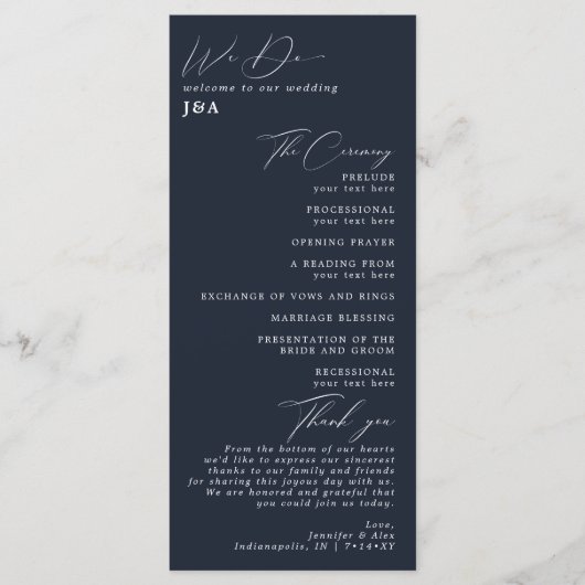 Eenvoudig minimalistisch programma voor donkere ma programmakaart (Voorkant)