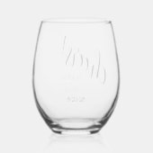 Eenvoudig Minimalistisch Proost en Namen Wijnglas Zonder Voet (Achterkant)