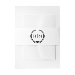 Eenvoudig Minimalistisch Puur Wit Monogram Uitnodigingen Wikkel