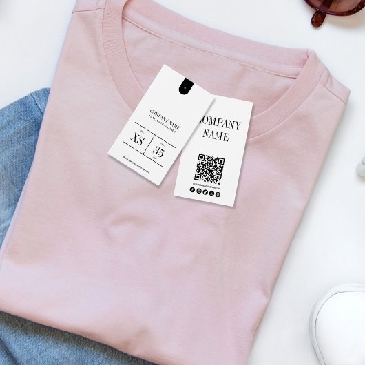 Eenvoudig Minimalistisch QR-code Kleding Prijskaar Visitekaartje