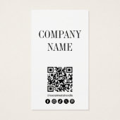 Eenvoudig Minimalistisch QR-code Kleding Prijskaar Visitekaartje (Achterkant)
