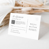 Eenvoudig minimalistisch QR-code RSVP-Briefkaart Notitiekaartje