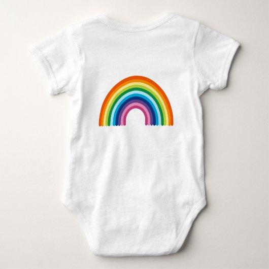 Eenvoudig minimalistisch Rainbow Logo-embleem Romper (Achterkant)