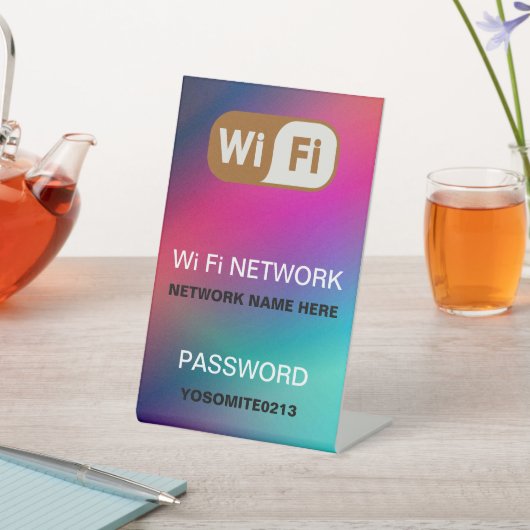 Eenvoudig minimalistisch Rainbow WiFi-netwerkwacht Reclamebord Met Voetstuk (Insitu)