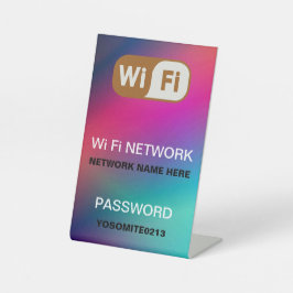 Eenvoudig minimalistisch Rainbow WiFi-netwerkwacht Reclamebord Met Voetstuk