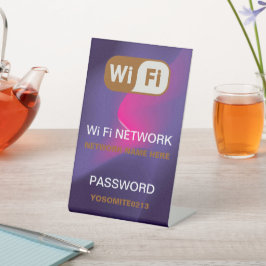 Eenvoudig Minimalistisch Regenboog Wifi Netwerk Wa Reclamebord Met Voetstuk