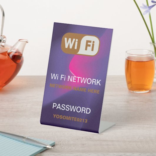 Eenvoudig Minimalistisch Regenboog Wifi Netwerk Wa Reclamebord Met Voetstuk (Insitu)