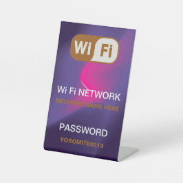 Eenvoudig Minimalistisch Regenboog Wifi Netwerk Wa Reclamebord Met Voetstuk