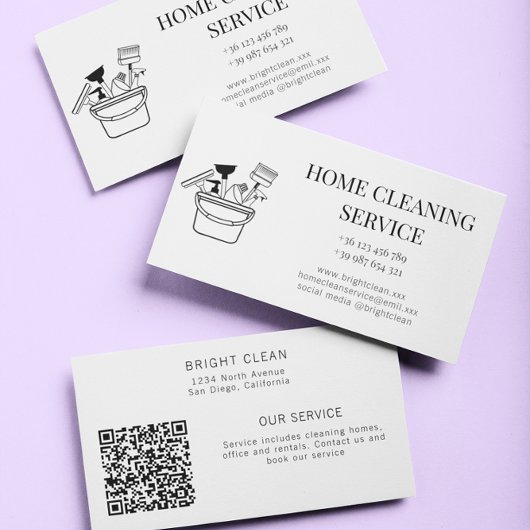 Eenvoudig minimalistisch reinigingsservice-Visitek Visitekaartje