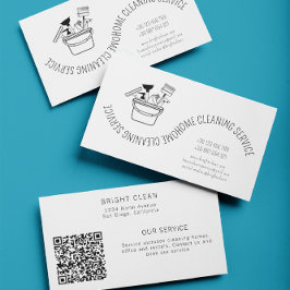 Eenvoudig minimalistisch reinigingsservice-Visitek Visitekaartje