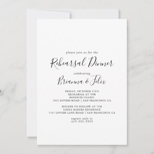 Eenvoudig minimalistisch repetitief avondeten kaart (Voorkant)