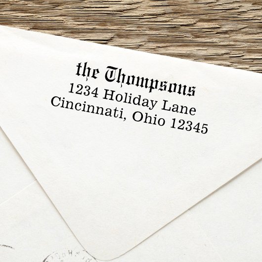 Eenvoudig minimalistisch retouradres klassieke sti  zelfinktende stempel