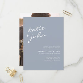 Eenvoudig minimalistisch robuust blauw virtueel hu uitnodiging briefkaart