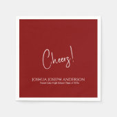 Eenvoudig minimalistisch rood afstudeerfeest servet (Voorkant)