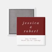 Eenvoudig minimalistisch rood en wit huwelijk magneet (Voorkant / Achterkant)