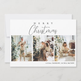 Eenvoudig minimalistisch rood fotocollage kerstmis feestdagenkaart