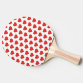 Eenvoudig, minimalistisch rood hartpatroon tafeltennisbatje (Zijkant)