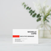 Eenvoudig minimalistisch rood wit modern visitekaartje (Staand voorkant)