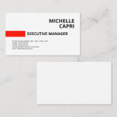 Eenvoudig minimalistisch rood wit modern visitekaartje (Voorkant / Achterkant)