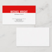 Eenvoudig minimalistisch rood wit modern visitekaartje (Voorkant / Achterkant)