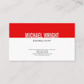 Eenvoudig minimalistisch rood wit modern visitekaartje (Voorkant)