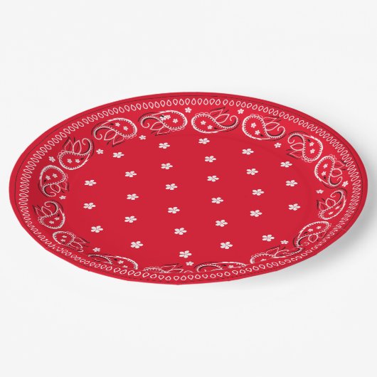 Eenvoudig minimalistisch roodroodbruin papieren bordje (Gekanteld)