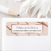 Eenvoudig minimalistisch Roos Goud Roze Squiggly S Etiket (Insitu)