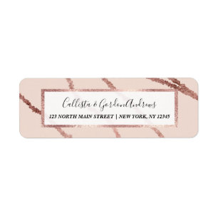 Eenvoudig minimalistisch Roos Goud Roze Squiggly S Etiket