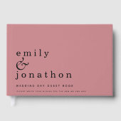 Eenvoudig minimalistisch Roos huwelijk Gastenboek (Voorkant)