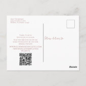 Eenvoudig minimalistisch Roos voor foto-Collage QR Briefkaart (Achterkant)