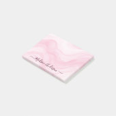 Eenvoudig Minimalistisch Roze Aquarel Persoonlijk Post-it® Notes (Schuin)