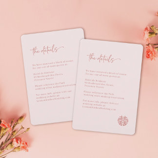 Eenvoudig minimalistisch roze details van het Chin Kaart