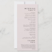 Eenvoudig Minimalistisch Roze Grijs Trouwprogramma (Achterkant)