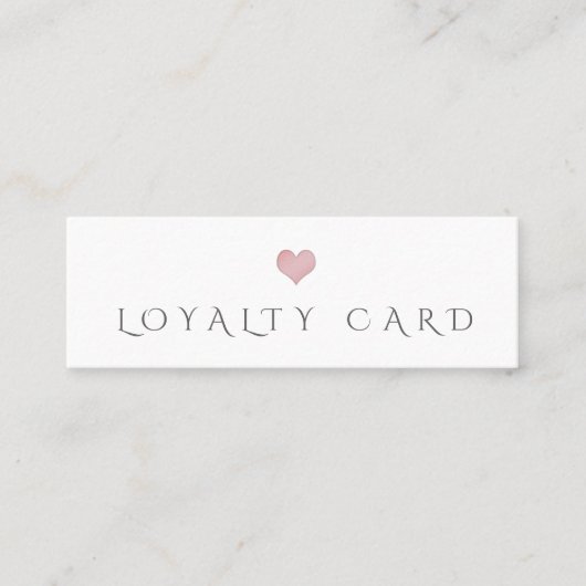 Eenvoudig minimalistisch roze hart Loyalty-kaart Klantenkaartje (Voorkant)