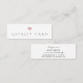 Eenvoudig minimalistisch roze hart Loyalty-kaart Klantenkaartje (Voorkant / Achterkant)