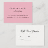 Eenvoudig minimalistisch roze kortingskaartje (Voorkant / Achterkant)