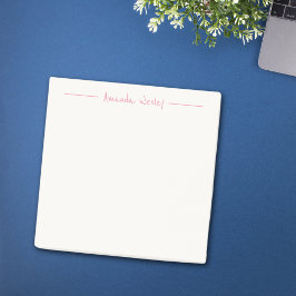 Eenvoudig minimalistisch roze monogram Volledige n Post-it® Notes