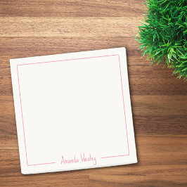 Eenvoudig minimalistisch roze monogram Volledige n Post-it® Notes