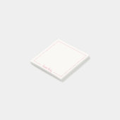 Eenvoudig minimalistisch roze monogram Volledige n Post-it® Notes (Schuin)