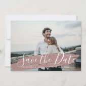 Eenvoudig minimalistisch roze roze sparen de datum save the date (Voorkant)