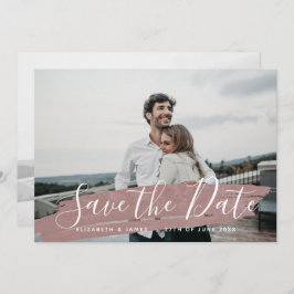 Eenvoudig minimalistisch roze roze sparen de datum save the date