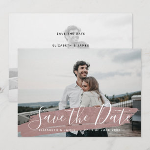 Eenvoudig minimalistisch roze roze sparen de datum save the date
