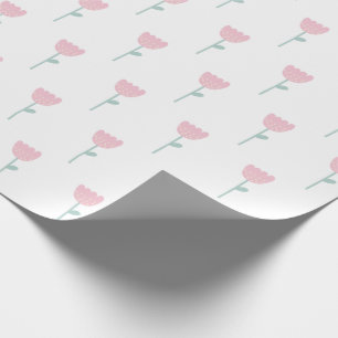 Eenvoudig minimalistisch roze tulp cadeaupapier