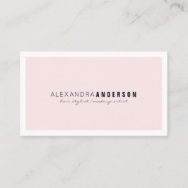 Eenvoudig minimalistisch roze witte rand Visitekaa Visitekaartje