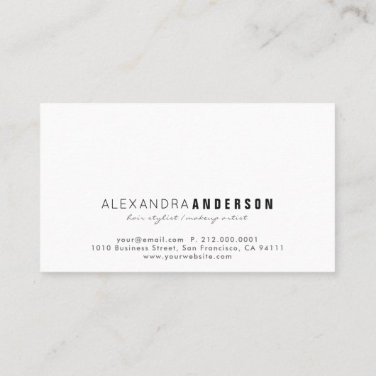 Eenvoudig minimalistisch roze witte rand Visitekaa Visitekaartje (Achterkant)