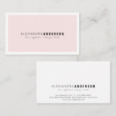 Eenvoudig minimalistisch roze witte rand Visitekaa Visitekaartje (Voorkant / Achterkant)