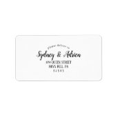 Eenvoudig minimalistisch RSVP-adreslabel voor brui Etiket (Voorkant)