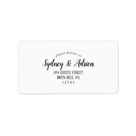 Eenvoudig minimalistisch RSVP-adreslabel voor brui Etiket