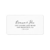 Eenvoudig minimalistisch RSVP-adreslabel voor brui Etiket (Voorkant)